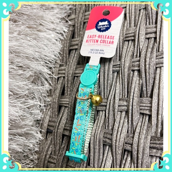 Whisker City Breakaway Kitten Collar Confetti Turquoise Pastel Cat Petsmart - Picture 1 of 8